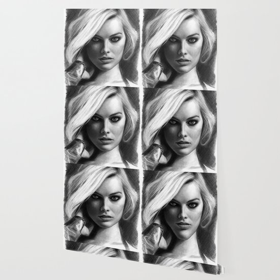 Margot Robbie Pencil Sketch Wallpaper By Davidrives Society6,Drawing Girl And Boy Images