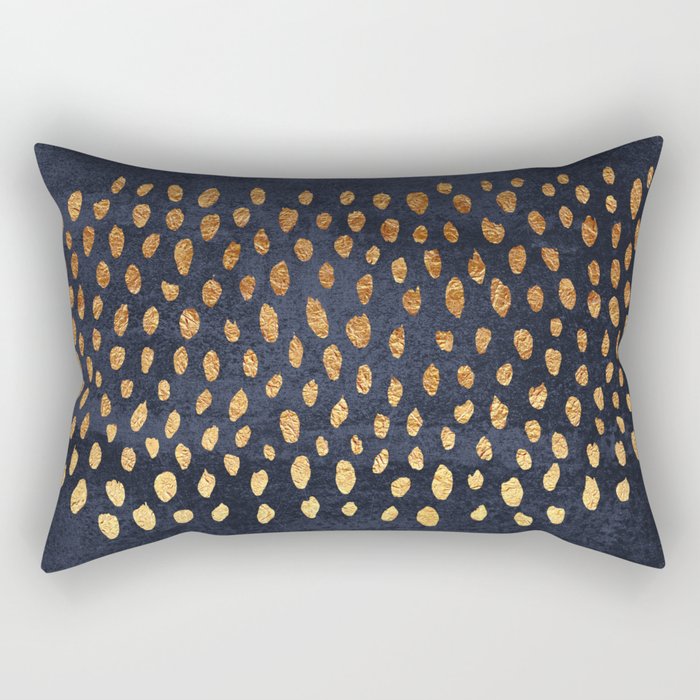 Pattern Play / Navy & Gold Rectangular Pillow