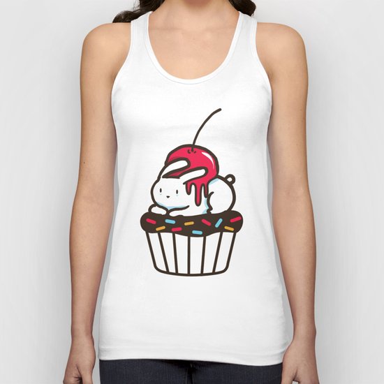 Chubby Bunny on a cupcake Unisex Tank Top