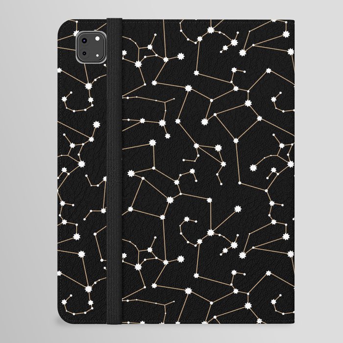 Constellation Simple Pattern Black iPad Folio Case