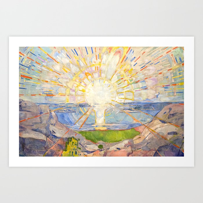 Edvard Munch the sun enhanced with artificial intelligence Art Print