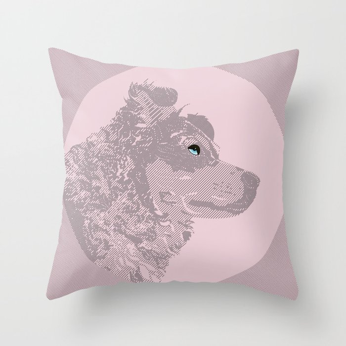 Pink Pup Throw Pillow