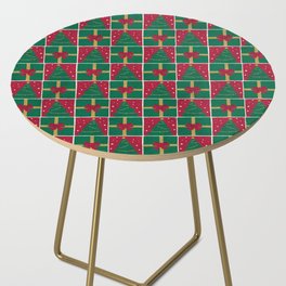 Christmas Presents and Snowy Tree Pattern Side Table