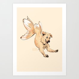 Sea Pups - Goldfish Retriever Art Print