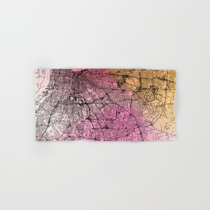 colorful Louisville city map Hand & Bath Towel