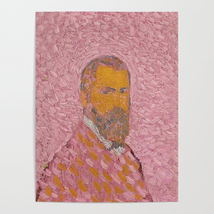 Self-Portrait of a Man in Rose by Cuno Amiet Poster