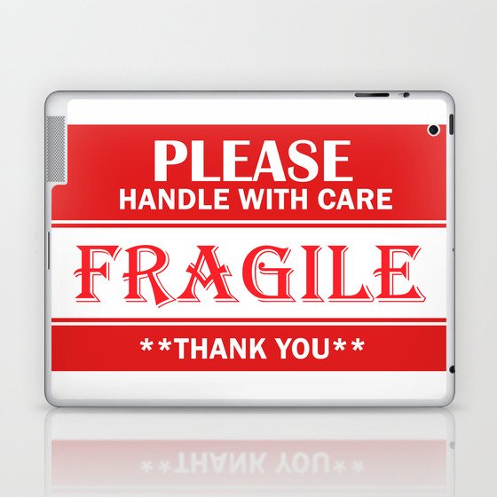 Fragile-please handle with care-text Laptop & iPad Skin