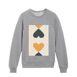 Double Hearts yellow and blue Kids Crewneck