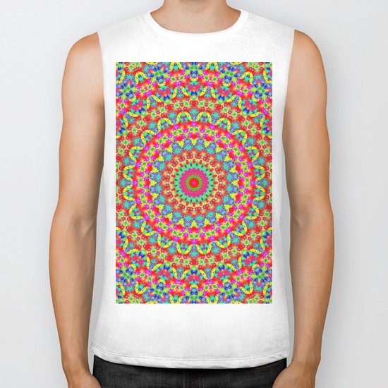 Kaleidoscope Vibrant Trippy Pattern Biker Tank