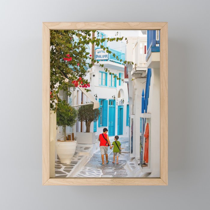 Brothers in Mykonos Framed Mini Art Print