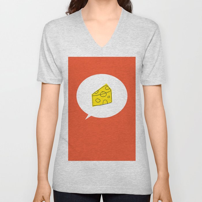 cheese V Neck T Shirt