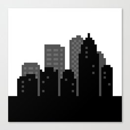 Pixel City Skyline - VERSION TWO - NO SKY Canvas Print