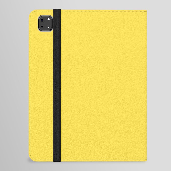 Mid-tone Golden Yellow Solid Color Popular Hues Patternless Shades of Gold Collection Hex #ffe44d iPad Folio Case