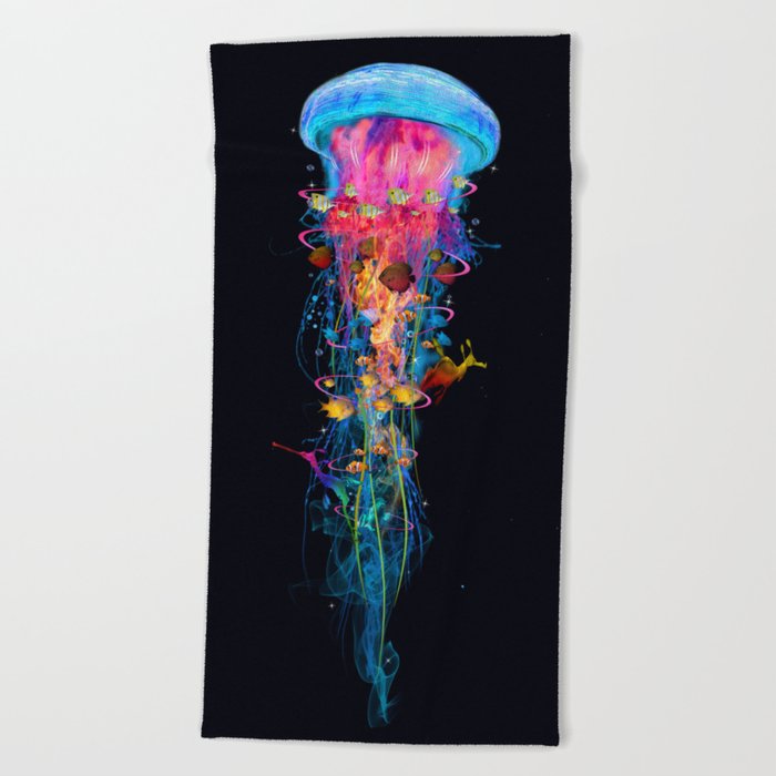 Super Electric Jellyfish Beach Towel