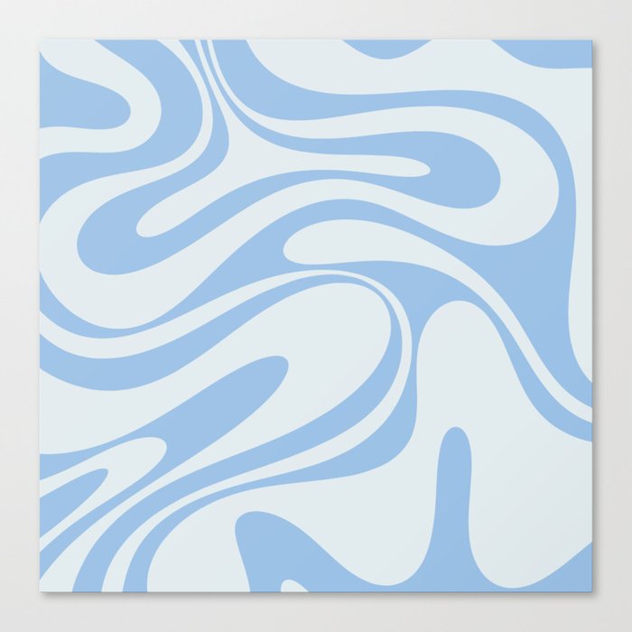 Retro Fantasy Swirl Abstract in Powder Blue Canvas Print