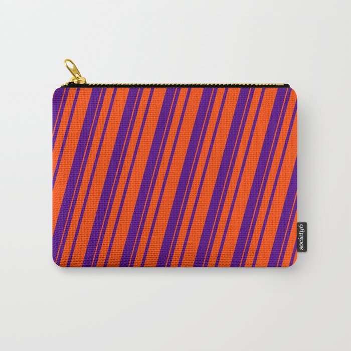 Indigo & Red Colored Pattern of Stripes Carry-All Pouch