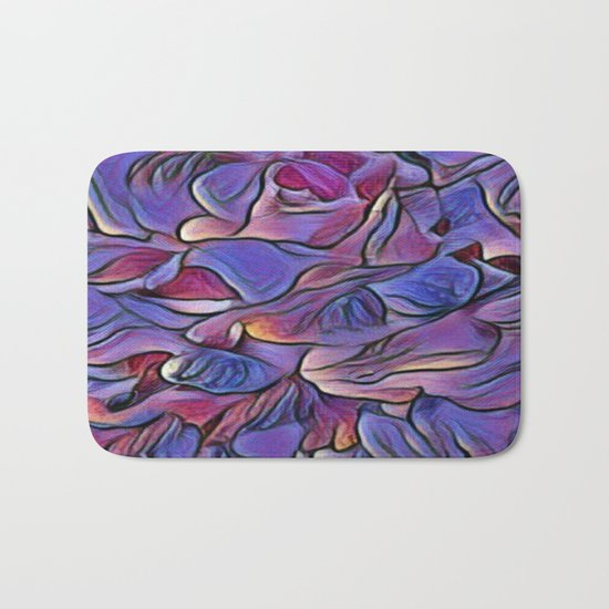 Flowing Soft Petal Abstract - Purple Bath Mat