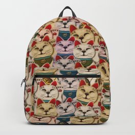 Maneki-neko cats pattern Backpack