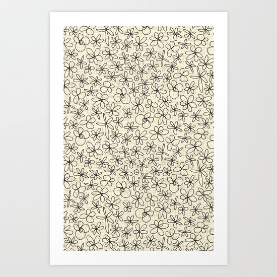 garland flowers ivory Art Print