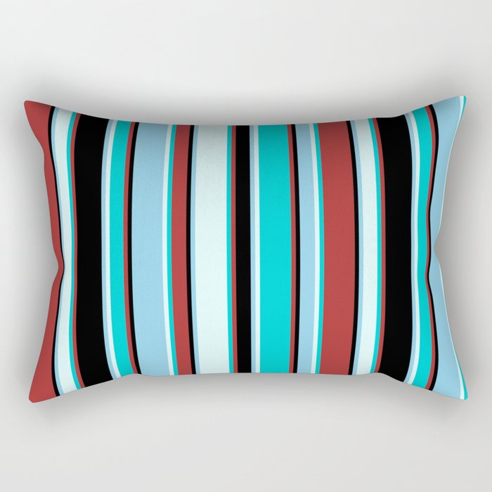 Brown Dark Turquoise Light Cyan Sky Blue and Black Colored