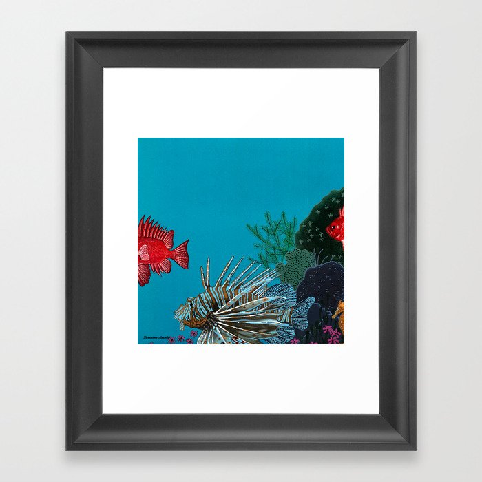 Scorpion & Bigeye fishes Framed Art Print