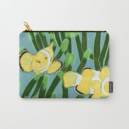 Beautiful Sea life - Clownfish with green hair algae Carry-All Pouch