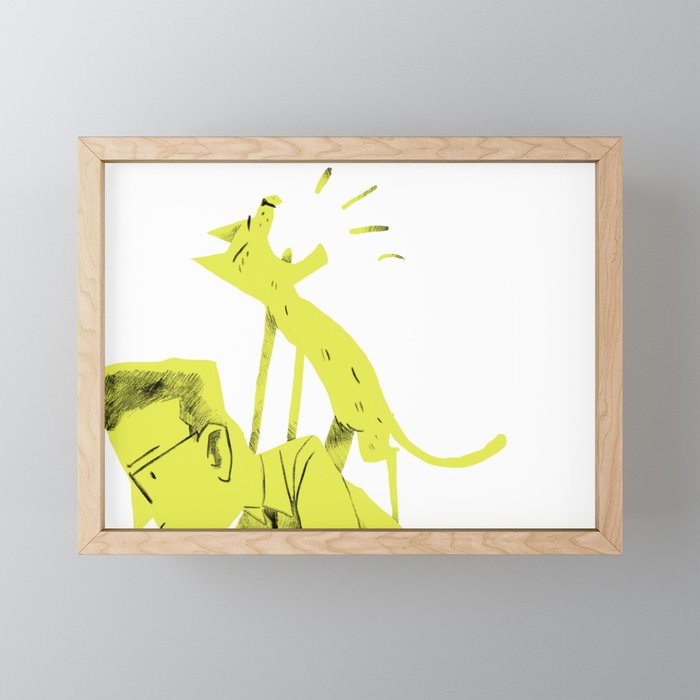 Cat Shout Framed Mini Art Print