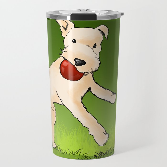 Terrier playing with ball Travel Mug