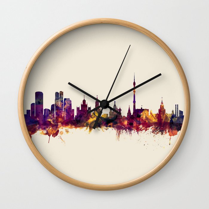 Moscow Russia Skyline Wall Clock