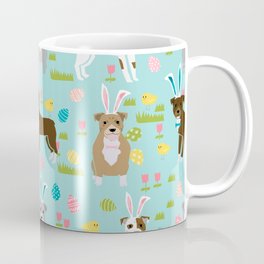 Pitbull easter dog breed pet patter rescue dog pibble lovers spring easter eggs Coffee Mug