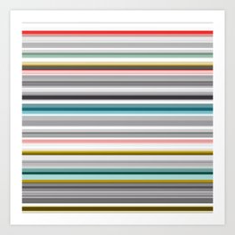 grey and colored stripes Art Print