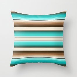 Mexican serape decorative throw pillow turquoise navy blue grey 