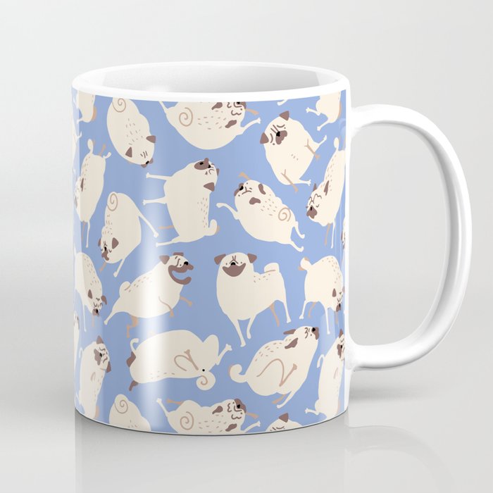Peppy Pugs - blue Coffee Mug