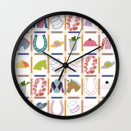 Derby Day Wall Clock | Kentuckyderby, Colorful, Racefortheroses, Horseshoe, Ky, Derby, Horserace, Painting, Kentucky, Digital 