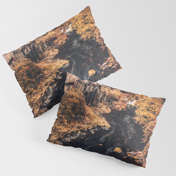 Autumn River Foliage Adventure - Fall Leaves PNW Pillow Sham