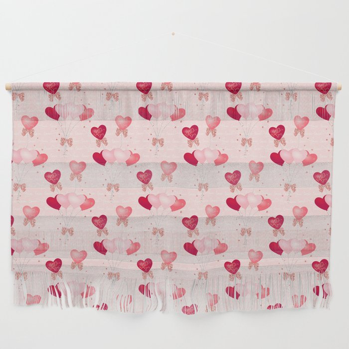 Valentine's Day Heart Balloons Pattern Wall Hanging