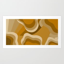 Military Shade Wavy abstract Pattern Art Print