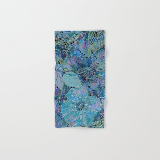Blue-blue and Some Pink Blob Hand & Bath Towel