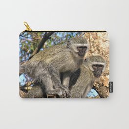Wild Vervet Monkeys on a Tree Branch Carry-All Pouch | Wildlife, Cute, Wild, Tropical, Couple, Primates, Nature, Monkeyportrait, Primate, Photo 