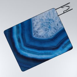 Blue Agate Geode Picnic Blanket
