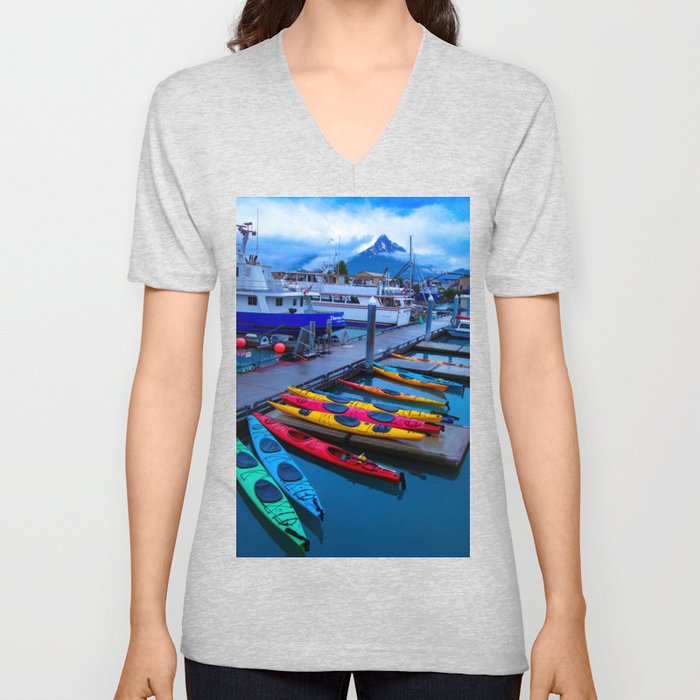 Kayaks V Neck T Shirt