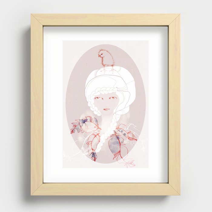 Portrait with Chick Recessed Framed Print