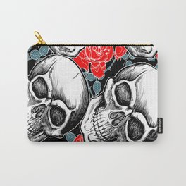 Pattern skull with rose vector image Carry-All Pouch