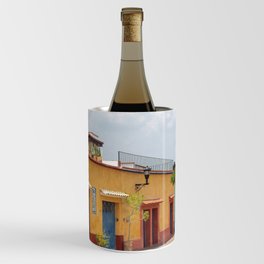 Mexico Photography - Colorful Buildings Connected To Each Other Wine Chiller