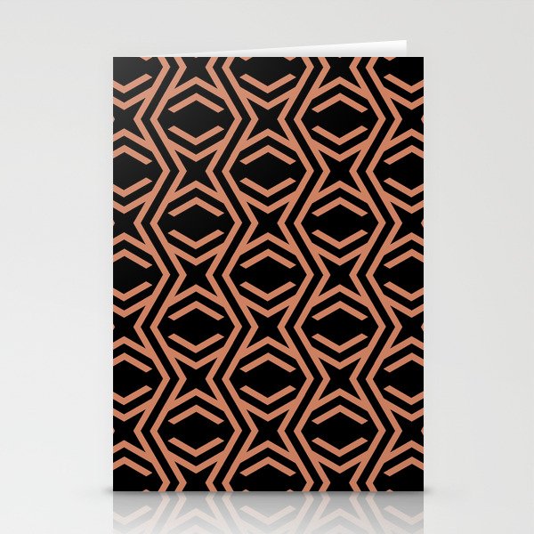 Black and Pink Zig Zag Stripe and Star Pattern Pairs Dulux 2022 Popular Colour Treasured Coral Stationery Cards