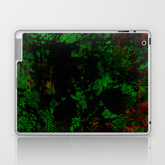 Dark Forest Abstract Textured Green Brown And Black Painting