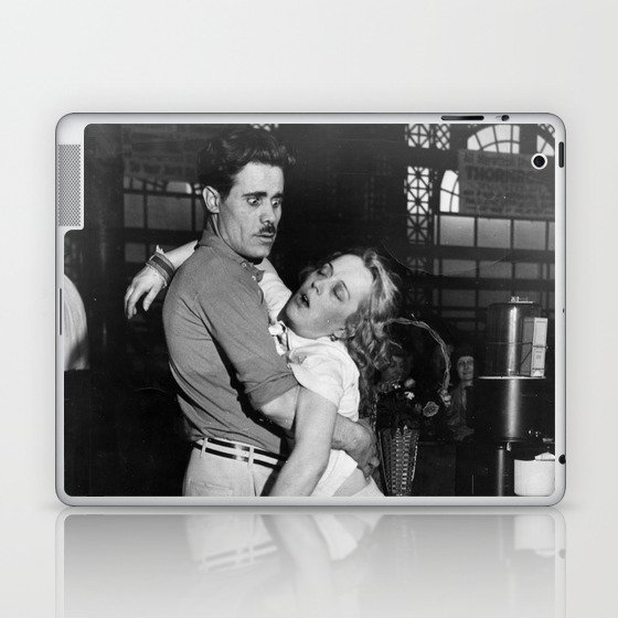 Humorous dance marathon shock and surprise exhaustion dance partners vintage black and white funny photograph - photography - photographs Laptop & iPad Skin
