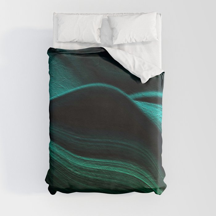 Shadows and Moonbeams teal and turquoise design Duvet Cover
