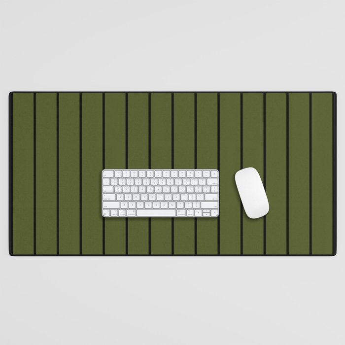 Thin Lines Black Army Green Desk Mat by Fantastic Designs