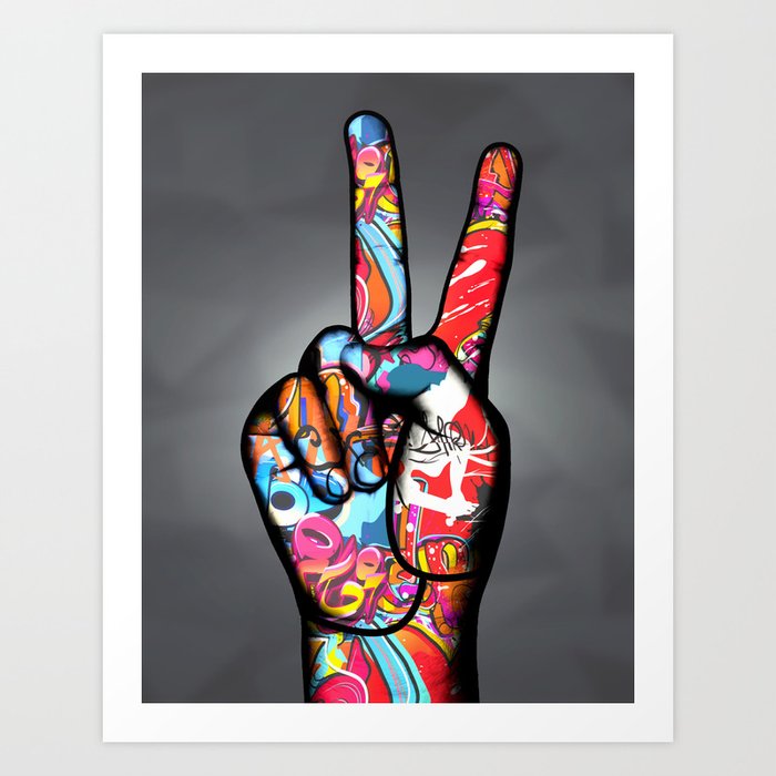 V sign Art Print